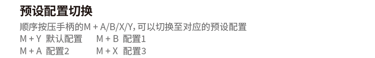 预设配置切换的操作说明